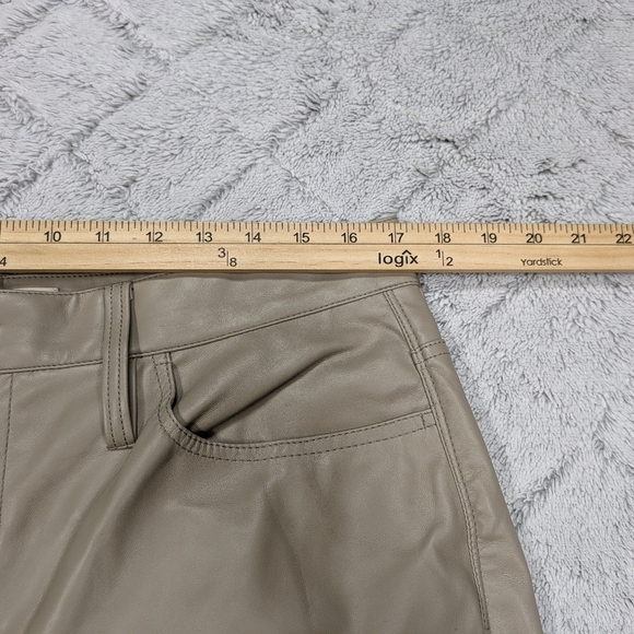 Madewell Jeans Women's 32 Tan Pumice Perfect Vintage Straight Faux Leather 28” - Picture 4 of 12